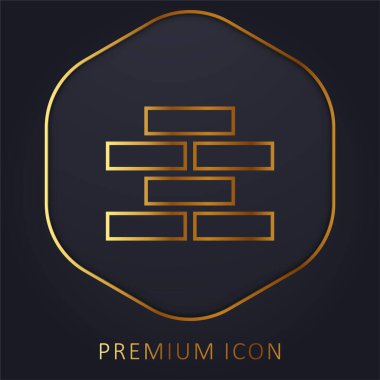 Tuğla Duvar altın çizgisi prim logosu veya simgesi