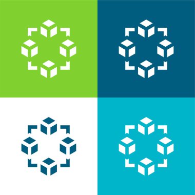 Blokzinciri Düz Düz Renk en az simge kümesi