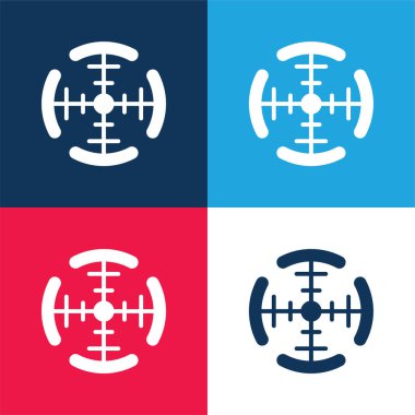 Hedef mavi ve kırmızı dört renk en düşük simge kümesi