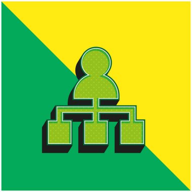 Patron Yeşil ve Sarı modern 3D vektör simgesi logosu