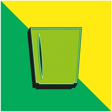 Siyah Glass Side View Green ve sarı 3d vektör simgesi