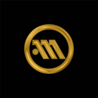 Atina Metro Logosu Altın kaplama metalik simge veya logo vektörü
