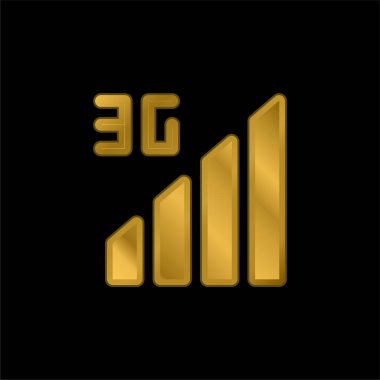 3G altın kaplama metalik simge veya logo vektörü