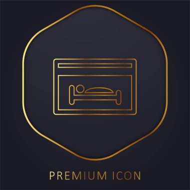Yatak odası kartı altın çizgi prim logosu veya simgesi