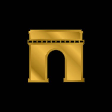 Ark De Triomphe altın kaplama metalik simge veya logo vektörü