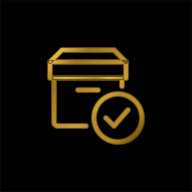 Onaylanmış altın kaplama metalik simge veya logo vektörü