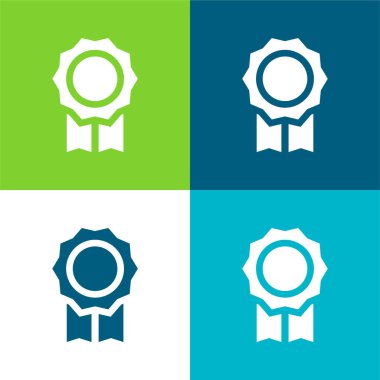 Rozet Düz 4 renk simgesi seti