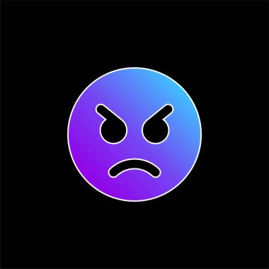 Angry blue gradient vector icon clipart