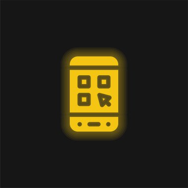 Uygulama sarı parlayan neon simgesi