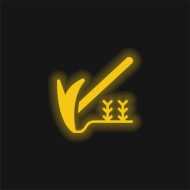 Agriculture yellow glowing neon icon clipart