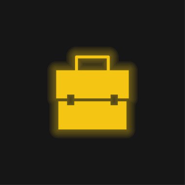 Evrak çantası sarı parlak neon simgesi