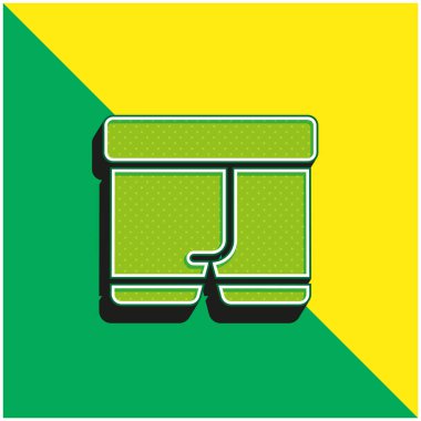 Boksörler yeşil ve sarı modern 3d vektör simgesi logosu