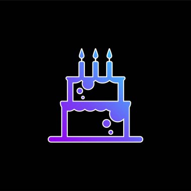 Mumlarla Doğumgünü Cale Mavi Gradyan vektör simgesi