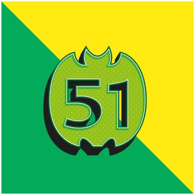 Sosyal Logo Yeşil ve Sarı 3D vektör simgesi üzerine 51