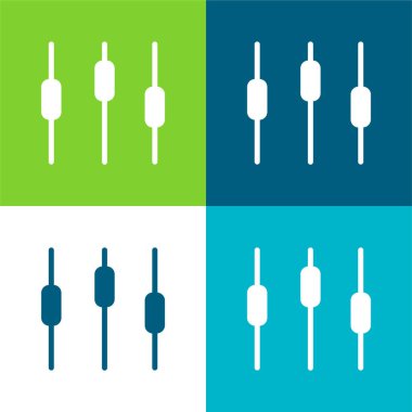 Kutu Çizelgesi Çizelgesi Arayüzü Sembol Düz 4 renk minimal simgesi seti