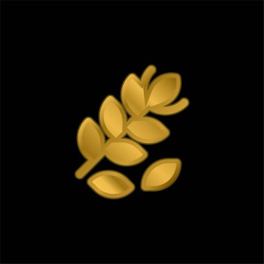 Altın kaplama metalik simge veya logo vektörü