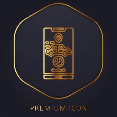 Uygulama altın çizgi premium logosu veya simgesi