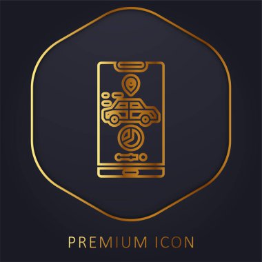 Application golden line premium logo or icon clipart