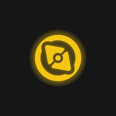 Büyük Nokta Pusula sarı parlak neon simgesi