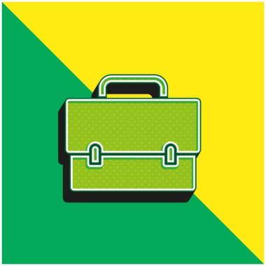 Yeşil ve sarı modern 3d vektör simgesi logosu