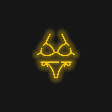 Bikini sarı parlak neon simgesi