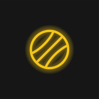 Plaj topu sarı parlak neon ikonu