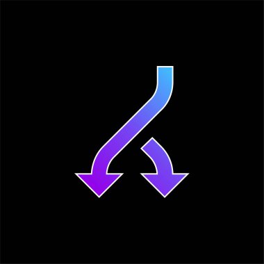 Çatallanma Arrow mavi eğimli vektör simgesi