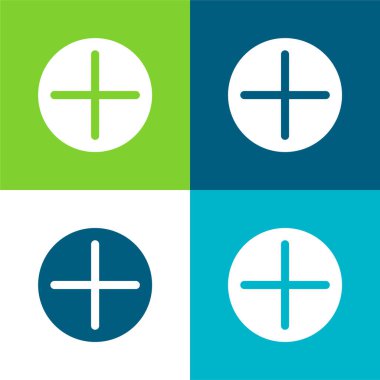 Düz dört renk simgesi seti ekle