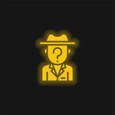 Anonymity yellow glowing neon icon clipart