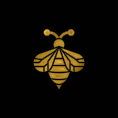 Arı altın kaplama metalik simge veya logo vektörü