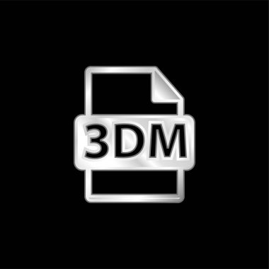 3DM Dosya Biçimi Sembol gümüş kaplı metalik simge