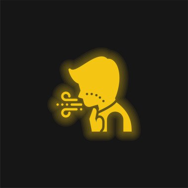 Breathing yellow glowing neon icon clipart