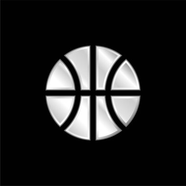 Basketbol gümüş kaplama metalik ikon