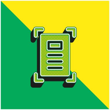 Sanatsal Pano Yeşil ve Sarı Modern 3D vektör simgesi logosu