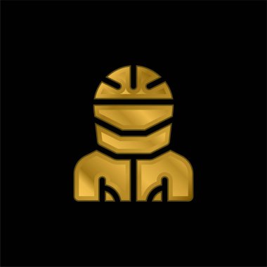 Bisikletli altın kaplama metalik simge veya logo vektörü