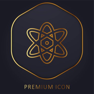 Atom altın çizgisi prim logosu veya simgesi