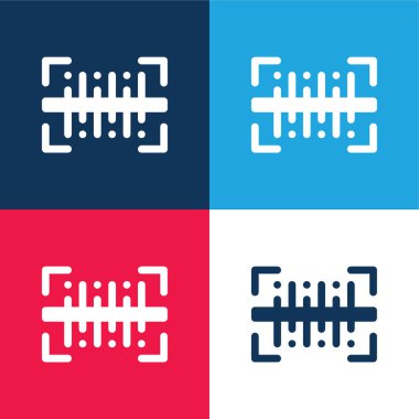 Barkod mavi ve kırmızı dört renk en küçük simge kümesi