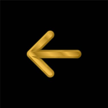 Ok altın kaplamalı metalik simge veya logo vektörü