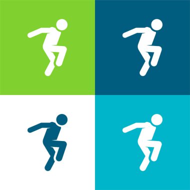 Breakdance Düz 4 renk en küçük simge kümesi