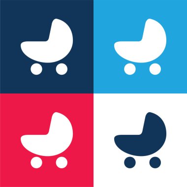 Bebek Beşiği Silueti Mavi ve Kırmızı Minimum Renk Simgesi