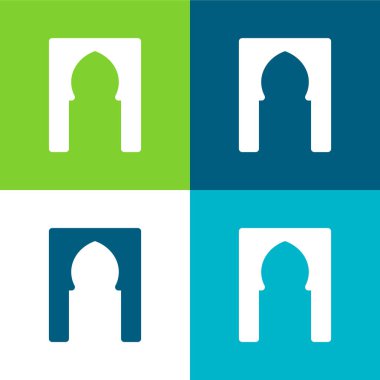 Arch Düz 4 renk en küçük simge kümesi
