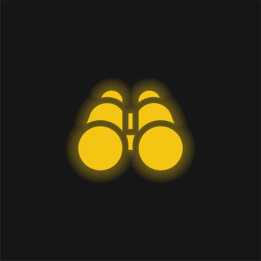 Dürbünler sarı parlayan neon simgesi