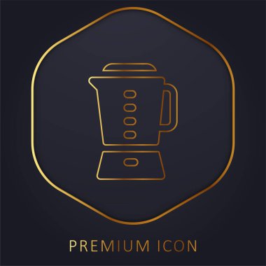 Blender altın çizgi premium logosu veya simgesi