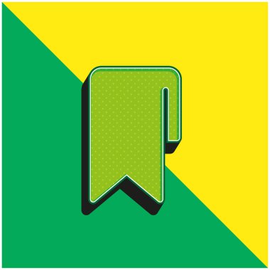 Yer imi Yeşil ve sarı modern 3d vektör simgesi logosu