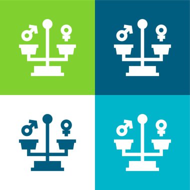 Düz Düz 4 renk simgesi kümesi