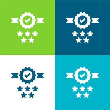 Rozet Düz 4 renk simgesi seti