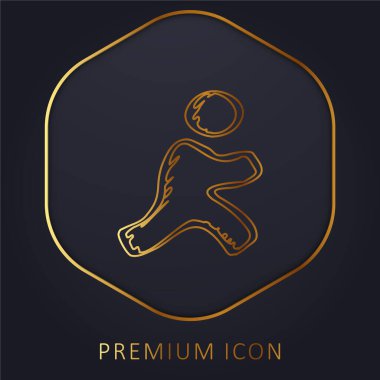 AOL Çizilmiş Logo Varyantı altın çizgi premium logosu veya simgesi