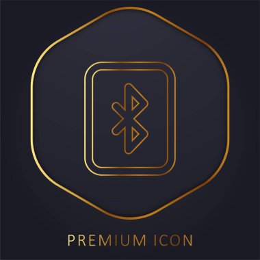 Bluetooth altın çizgi prim logosu veya simgesi