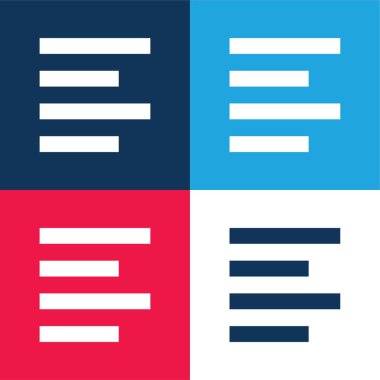 Sol mavi ve kırmızı dört renk minimal simgesini hizala