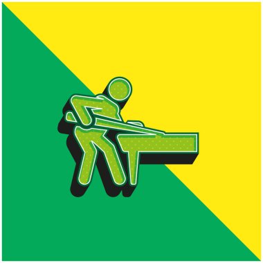 Billiard Green and yellow modern 3d vector icon logo clipart